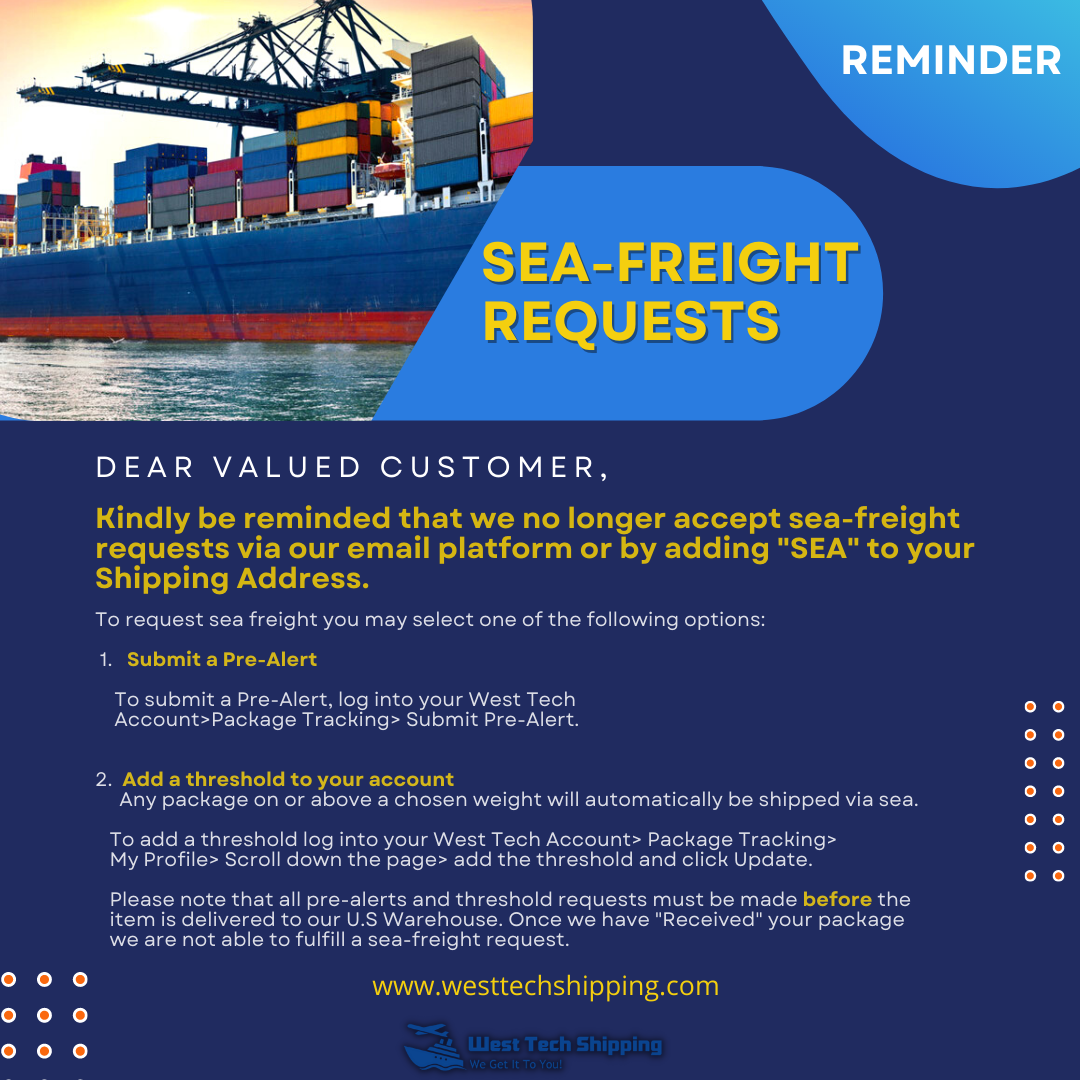 Sea Freight Requests – West Tech Shipping